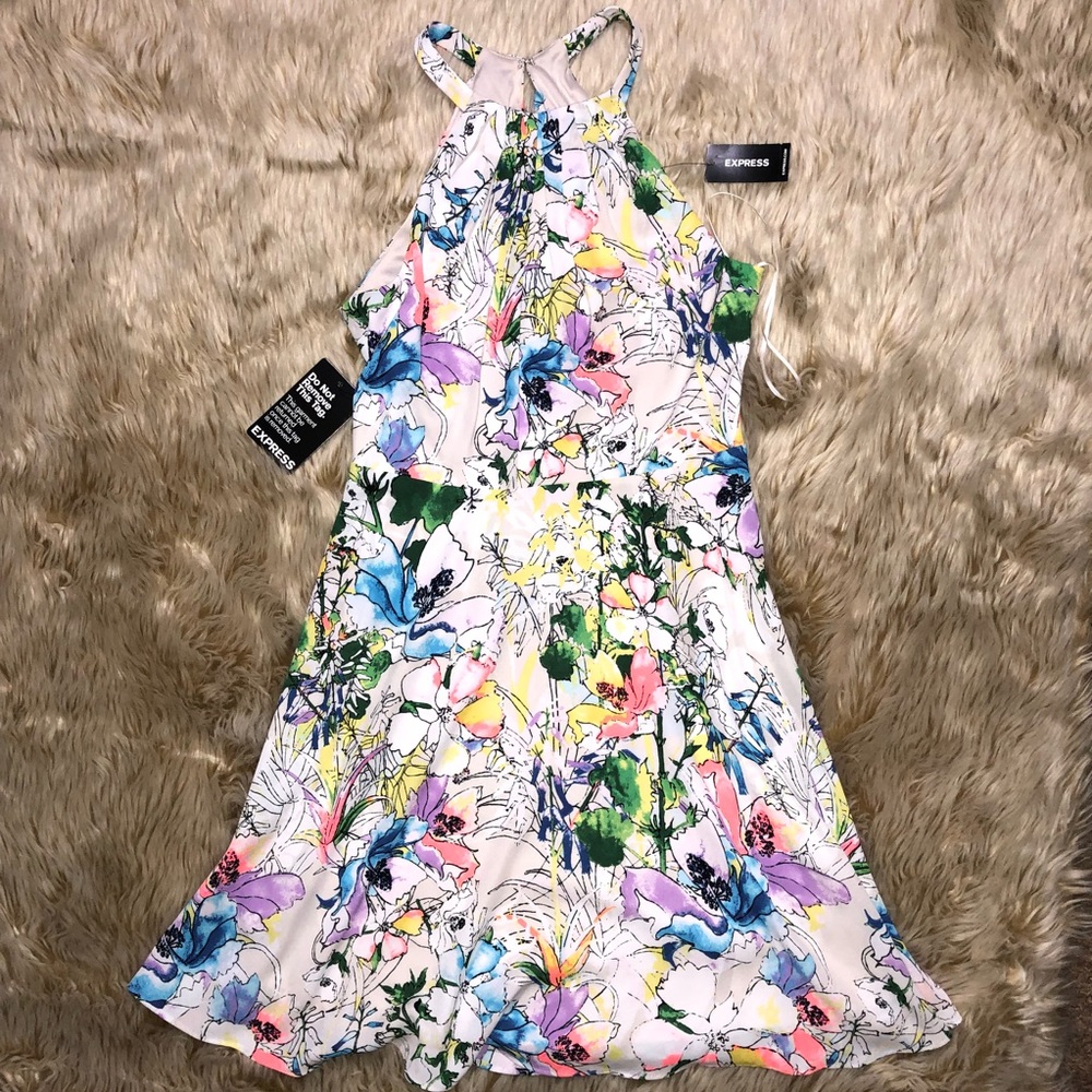 Express Floral Halter Spring Dress